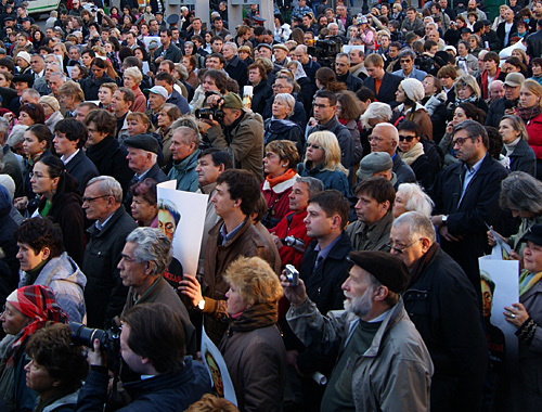 Rally in memory of Anna Politkovskaya, journalist of "Novaya Gazeta".
Moscow, Chistoprudny Boulevard, October 7, 2010. Photo by the "Caucasian Knot"