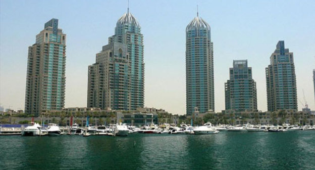 The Dubai Marina, a residential district, is the world's second largest man-made marina. Photo by http://en.wikipedia.org