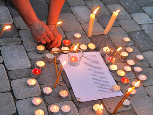 Krasnodar, July 15, 2012; action in memory of flood victims. Photo by Nikita Serebryannikov for the "Caucasian Knot"