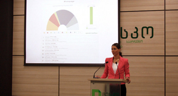 The CEC presented preliminary results of the by-elections of the Parliament of Georgia on April 28, 2013. Photo from http://www.cec.gov.ge