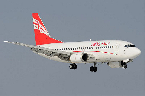 Airplane "Boeing 737-500" of the Georgian airline "Airzena Georgian Airlines". Photo by Konstantin Nikiforov, http://commons.wikimedia.org/wiki/File:Airzena_Boeing_737-500_Nikiforov.jpg