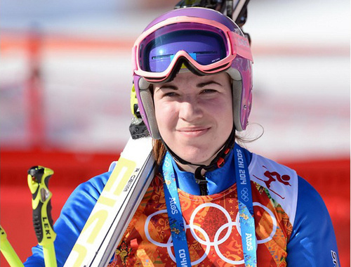 Bogdana Matsetskaya at the Sochi Olympics, February 15, 2014. Photo by NOC of Ukraine, http://noc-ukr.org/ 