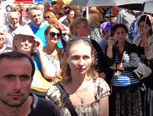 Protest action demanding to amend anti-discrimination law. Tbilisi, May 17, 2014. Photo by Inna Kukudzhanova for the ‘Caucasian Knot’. Protest action demanding to amend anti-discrimination law. Tbilisi, May 17, 2014. Photo by Inna Kukudzhanova for the ‘Caucasian Knot’.