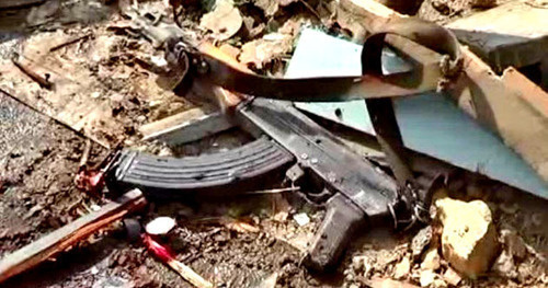 Weapons found at the site where Murad Gadjiev was killed, Kichi-Gamri, Sergokala District, Dagestan, September 5, 2014. Photo: http://nac.gov.ru Weapons found at the site where Murad Gadjiev was killed, Kichi-Gamri, Sergokala District, Dagestan, September 5, 2014. Photo: http://nac.gov.ru