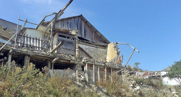 Destroyed houses of residents of Mekhelta village. Photo provided by local residents. Destroyed houses of residents of Mekhelta village. Photo provided by local residents.