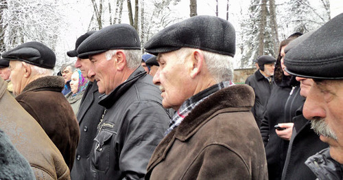 In Nalchik, the Balkar community held a rally at the Memorial to the victims of deportation. March 8, 2015. Photo by Lyudmila Maratova for the "Caucasian Knot"