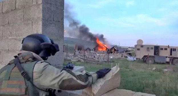 The special operation in the Buynaksk village of Gerei-Avlak. April 19, 2015. Photo http://nac.gov.ru/ The special operation in the Buynaksk village of Gerei-Avlak. April 19, 2015. Photo http://nac.gov.ru/