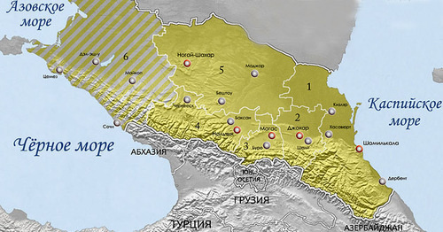 Map of "Imarat Kavkaz". Photo: Alfer1002 https://ru.wikipedia.org Map of "Imarat Kavkaz". Photo: Alfer1002 https://ru.wikipedia.org