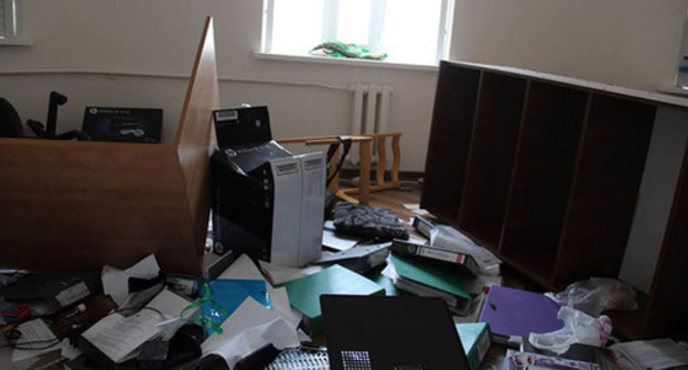 Furniture in office of the Joint Mobile Group (JMG) of the Committee against Torture. Grozny, June 3, 2015