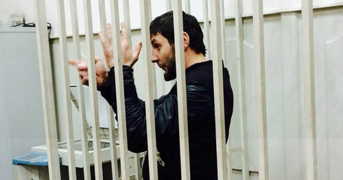 Zaur Dadaev in the Basmanny Court of Moscow, March 8, 2015. Photo by Yuliya Buslavskaya for the "Caucasian Knot". Zaur Dadaev in the Basmanny Court of Moscow, March 8, 2015. Photo by Yuliya Buslavskaya for the "Caucasian Knot".