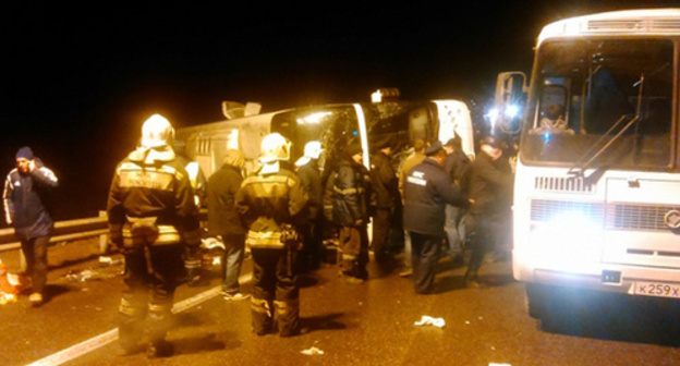 At the place of the road traffic accident. Photo: http://71.mchs.gov.ru/operationalpage/operational/item/3218494/