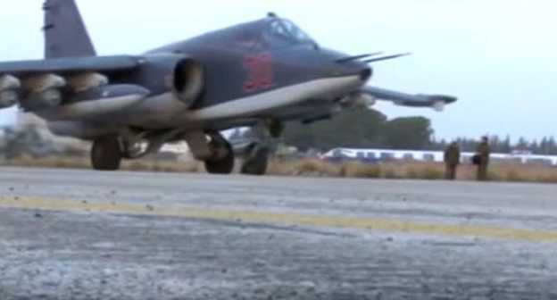 An airplane of Russian aviation. Screenshot of a video by the Ministry of Defence of the Russian Federation http://www.youtube.com/watch?v=igzjX1IKULw