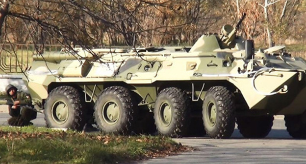 Special forces vehicles in the streets. Photo: http://nac.gov.ru/nakmessage/2015/11/11/v-nalchike-neitralizvan-prisyagnuvshii-ig-bandglavar-boevikov-kbr.html