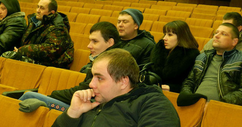 The meeting of the truckers was held in the hotel "Turist" in Volgograd. December 28, 2015. Photo by Tatyana Filimonova for the "Caucasian Knot" The meeting of the truckers was held in the hotel "Turist" in Volgograd. December 28, 2015. Photo by Tatyana Filimonova for the "Caucasian Knot"