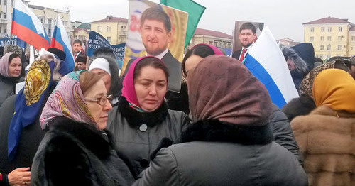 Rally in support of Ramzan Kadyrov, Grozny, January 22, 2016. Photo by Magomed Magomedov for the ‘Caucasian Knot’.  