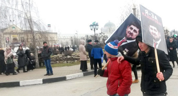 Rally in support of Ramzan Kadyrov, Grozny, January 22, 2016. Photo by the ‘Caucasian Knot’ correspondent.  