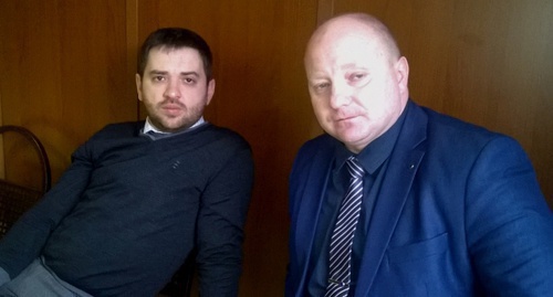 Anar Mamedov, an advocate of Inyal and Nurmagomed Balakadashev (to the left), and advocate Illarion Vasiliev. Moscow, April 15, 2016. Photo by Vyacheslav Feraposhkin for the "Caucasian Knot" Anar Mamedov, an advocate of Inyal and Nurmagomed Balakadashev (to the left), and advocate Illarion Vasiliev. Moscow, April 15, 2016. Photo by Vyacheslav Feraposhkin for the "Caucasian Knot"