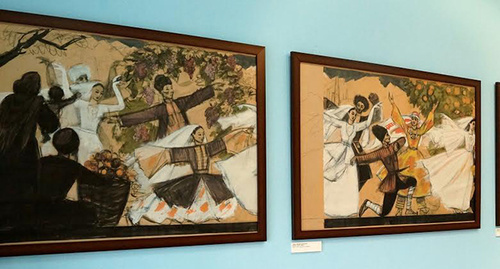 Pictures at the exhibition "Dagestan by Moscow artist Nikolai Lakov". Photo by the "Caucasian Knot" correspondent Pictures at the exhibition "Dagestan by Moscow artist Nikolai Lakov". Photo by the "Caucasian Knot" correspondent