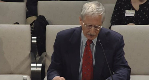 Participant of hearings held at the US Congress Committee. Still image from video posted by user TomLantosHumanRights: https://www.youtube.com/watch?v=2SquEOX7JjI