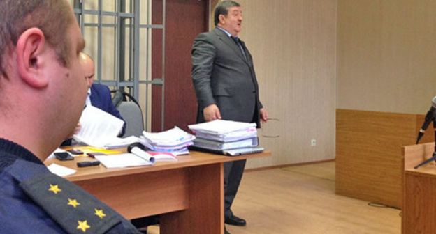 Alaudi Musaev (to the right) in the court room. Photo by Akhmed Aldebirov for the "Caucasian Knot"