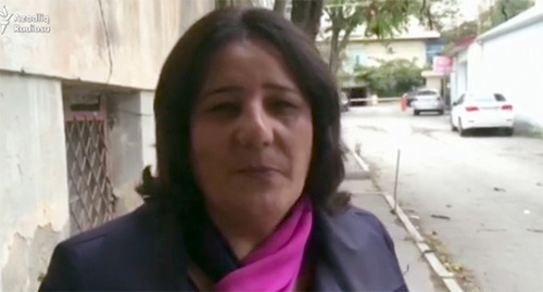 Gezyal Bairamly. Photo: screenshot of video: http://www.radioazadlyg.org/a/gozel-bayramli-polise-chagirildi-/28053199.html