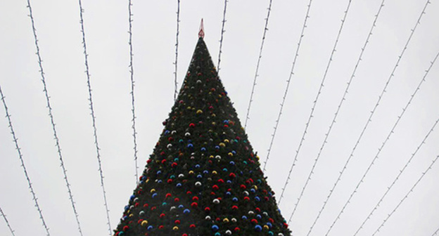 The top of the New Year Tree in Grozny. Photo by Akhmed Aldebirov for the "Caucasian Knot" The top of the New Year Tree in Grozny. Photo by Akhmed Aldebirov for the "Caucasian Knot"