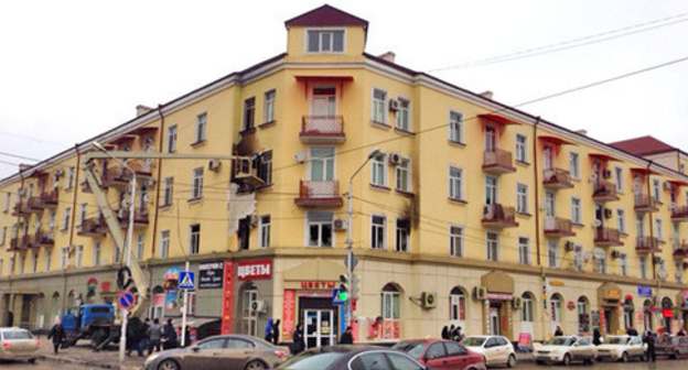 The building where the office of the Joint Mobile Group (JMG) was located. Grozny, December 14, 2014. Photo by Akhmed Aldebirov for the "Caucasian Knot" The building where the office of the Joint Mobile Group (JMG) was located. Grozny, December 14, 2014. Photo by Akhmed Aldebirov for the "Caucasian Knot"