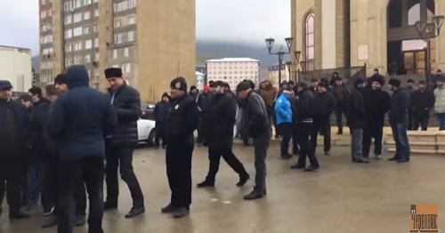 Rally in Makhachkala. Screenshot of video: https://www.youtube.com/watch?v=lonrmuMyTfs Rally in Makhachkala. Screenshot of video: https://www.youtube.com/watch?v=lonrmuMyTfs