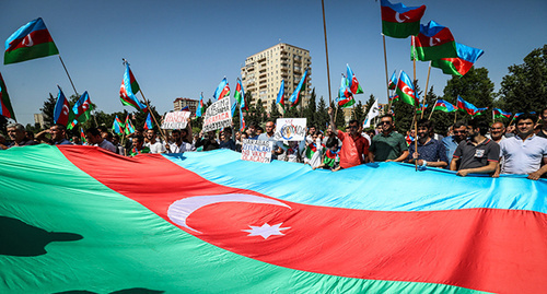Rally in Baku. Photo by Aziz Karimov for the 'Caucasian Knot'. Rally in Baku. Photo by Aziz Karimov for the 'Caucasian Knot'.