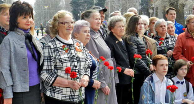Rally dedicated to the international liberation day of prisoners of fascist concentration camps, Volgograd, April 11, 2017. Photo by Tatiana Filimova for the 'Caucasian Knot'. 