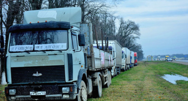 The truckers' protest action against the “Platon” system in Kuban. Photo https://golos-kubani.ru/