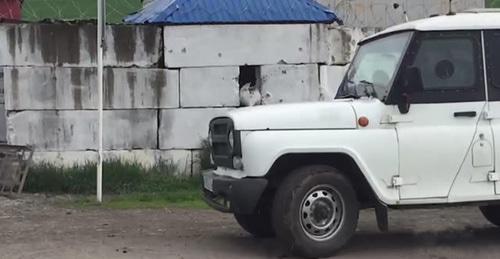 At the site of attack on the police post in Malgobek, May 12, 2017. Photo: press service of Ministry of Internal Affairs. At the site of attack on the police post in Malgobek, May 12, 2017. Photo: press service of Ministry of Internal Affairs.