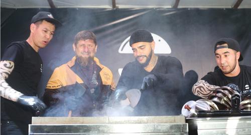 Ramzan Kadyrov (on the left) at the opening of the Timati's restaurant in Grozny on September 19, 2017. Photo https://chechnyatoday.com/content/view/306385 Ramzan Kadyrov (on the left) at the opening of the Timati's restaurant in Grozny on September 19, 2017. Photo https://chechnyatoday.com/content/view/306385