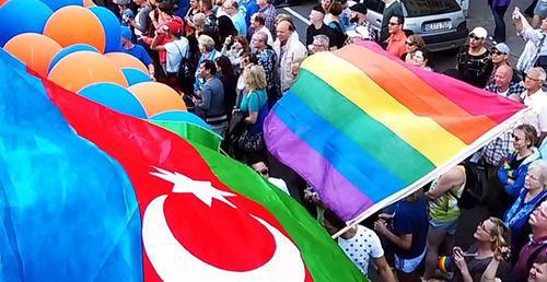 Flags of Azerbaijan and LGBT. Photo by Ghvinotsdaati, Wikimedia Commons Flags of Azerbaijan and LGBT. Photo by Ghvinotsdaati, Wikimedia Commons