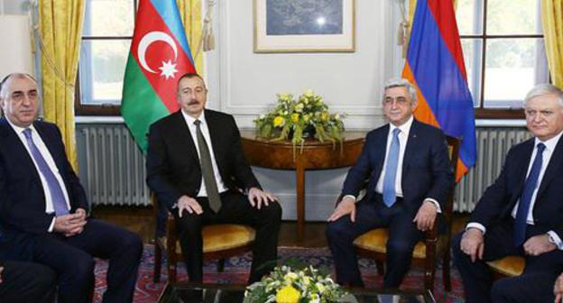 Ilham Aliev and Serzh Sargsyan at the meeting in Geneva. Photo: administration of the President of Azerbaijan Ilham Aliev and Serzh Sargsyan at the meeting in Geneva. Photo: administration of the President of Azerbaijan