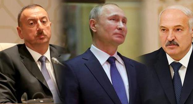 Ilham Aliev, Vladimir Putin and Alexander Lukashenko (from left to right). Photo by Aziz Karimov for the Caucasian Knot, http://putin.kremlin.ru/, http://president.gov.by/ Ilham Aliev, Vladimir Putin and Alexander Lukashenko (from left to right). Photo by Aziz Karimov for the Caucasian Knot, http://putin.kremlin.ru/, http://president.gov.by/