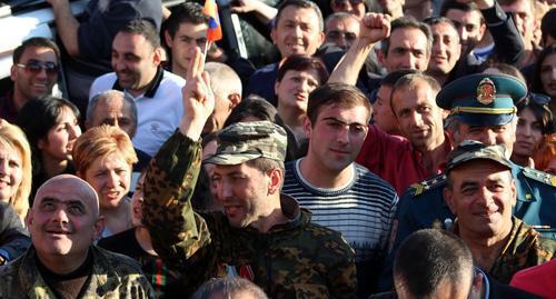 Protest rally in Republic Square in Yerevan, April 24, 2018. Photo by Tigran Petrosyan for the Caucasian Knot. Protest rally in Republic Square in Yerevan, April 24, 2018. Photo by Tigran Petrosyan for the Caucasian Knot.