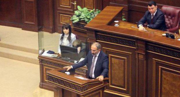 Nikol Pashinyan at the Parliament meeting, May 8, 2018. Photo by Gor Aleksanyan for the Caucasian Knot. Nikol Pashinyan at the Parliament meeting, May 8, 2018. Photo by Gor Aleksanyan for the Caucasian Knot.