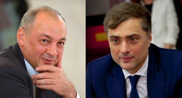 Magomedsalam Magomedov, Vladislav Surkov. Photo: Kremlin.ru, Sputnik/Natalia Airiyan. Collage by the 'Caucasian Knot'