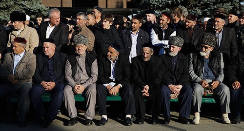 Rally participants in Magas. Photo: REUTERS/Maxim Shemetov