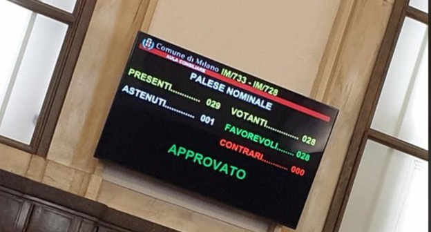 Results of voting in the Milan City Assembly on the issue of recognizing the independence of Nagorno-Karabakh. Photo: Matteo Forte's personal FB page,  https://www.facebook.com/matteoforte.mi/?_rdc=1&_rdr