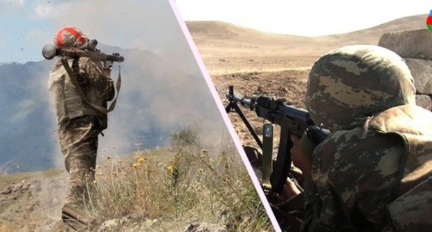 
Servicemen of the Armenian and Azerbaijan Armies. Screenshot: http://www.youtube.com/watch?v=2xhgusqFBYQ, press service of the Azerbaijani MoD: http://www.youtube.com/watch?v=2xhgusqFBYQ
