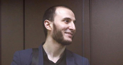 Bagaudin Khautiev in the courtroom. Photo https://memohrc.org ** included by the Russian Ministry of Justice in the register of NCOs, performing the functions of a foreign agent