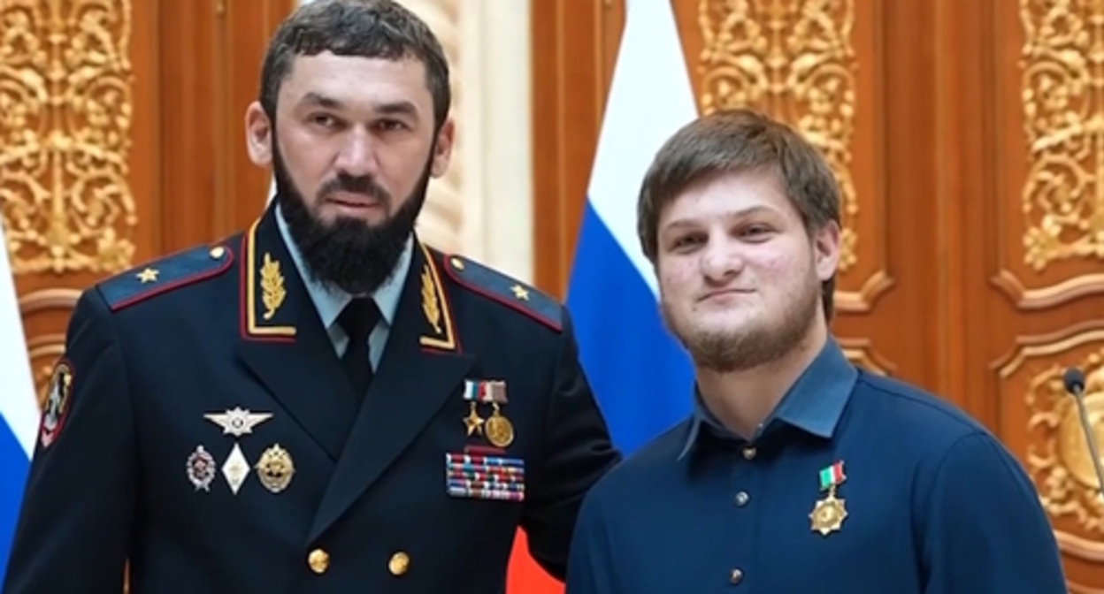 Magomed Daudov (on the left) and Akhmat Kadyrov. Screenshot of the video https://t.me/MDaudov_95/1761 Magomed Daudov (on the left) and Akhmat Kadyrov. Screenshot of the video https://t.me/MDaudov_95/1761