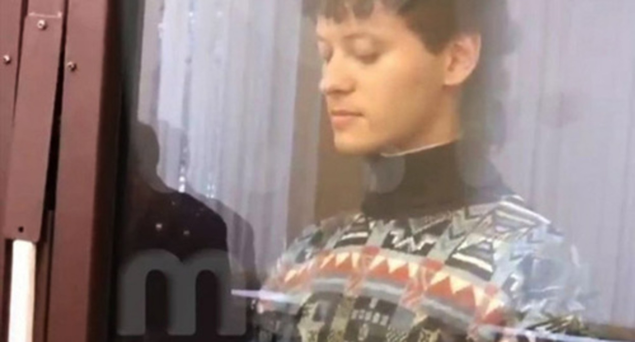 Eduard Sharlot in the court. Screenshot of the video by "Mash na Moyke" Eduard Sharlot in the court. Screenshot of the video by "Mash na Moyke"