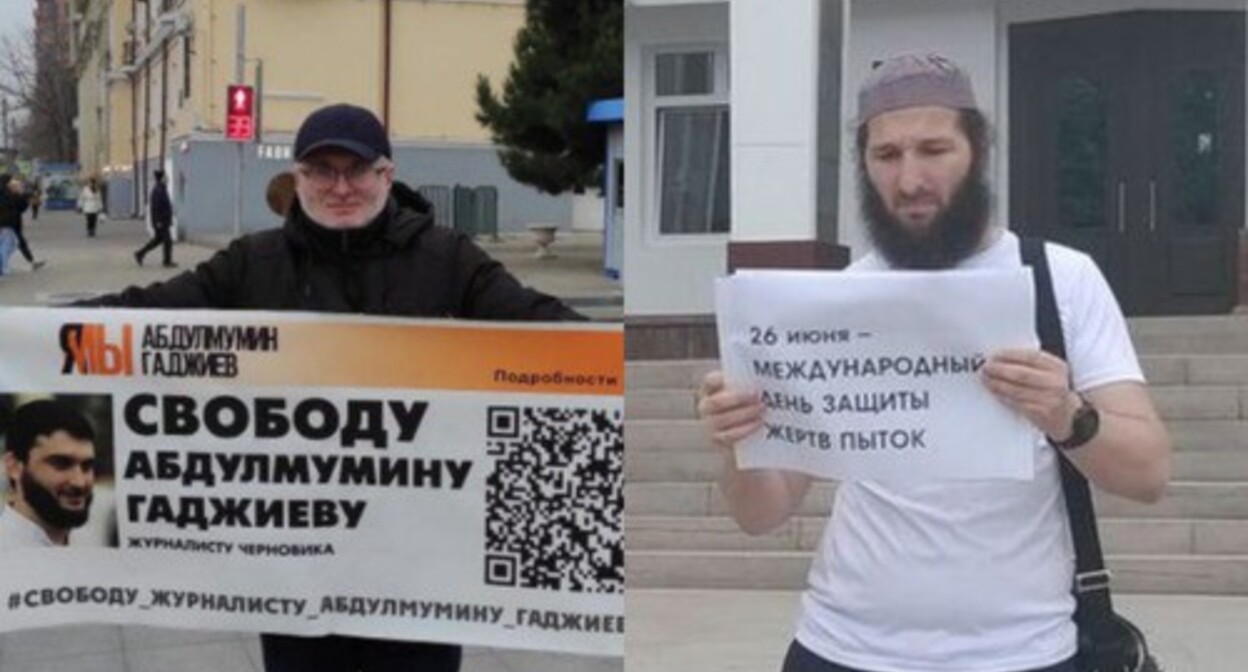 Magomed Magomedov and Idris Yusupov* (included in the register of foreign agents). Collage by the "Caucasian Knot", photos by the "Chernovik" (Rough Draft) and the "Caucasian Knot" Magomed Magomedov and Idris Yusupov* (included in the register of foreign agents). Collage by the "Caucasian Knot", photos by the "Chernovik" (Rough Draft) and the "Caucasian Knot"
