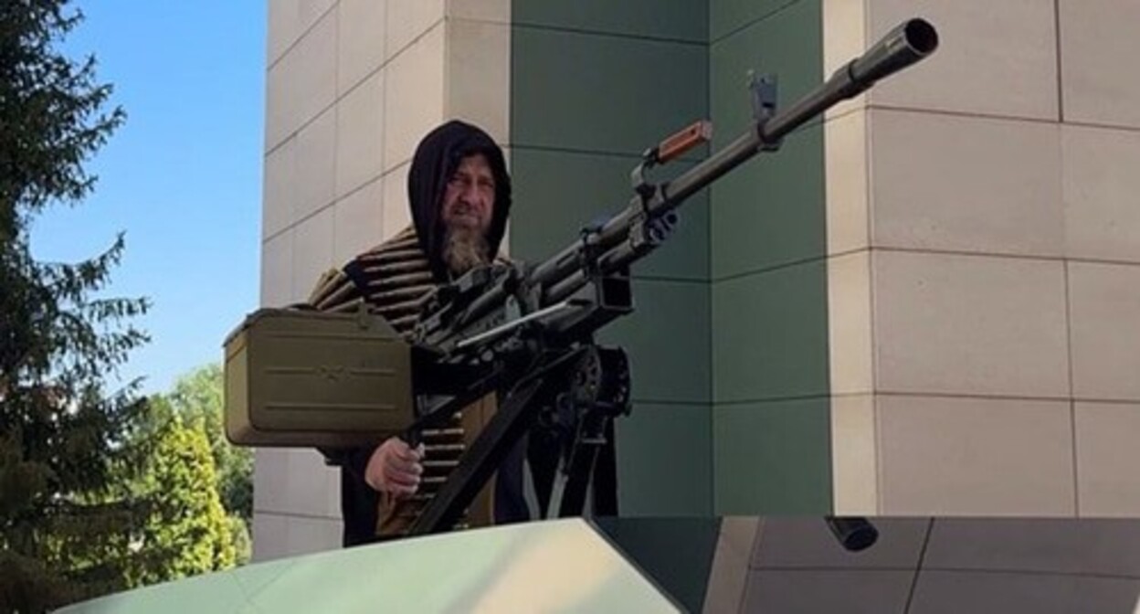 Ramzan Kadyrov in a Cybertruck electric pickup truck. Photo posted on Kadyrov's Telegram channel kadyrov_95 Ramzan Kadyrov in a Cybertruck electric pickup truck. Photo posted on Kadyrov's Telegram channel kadyrov_95