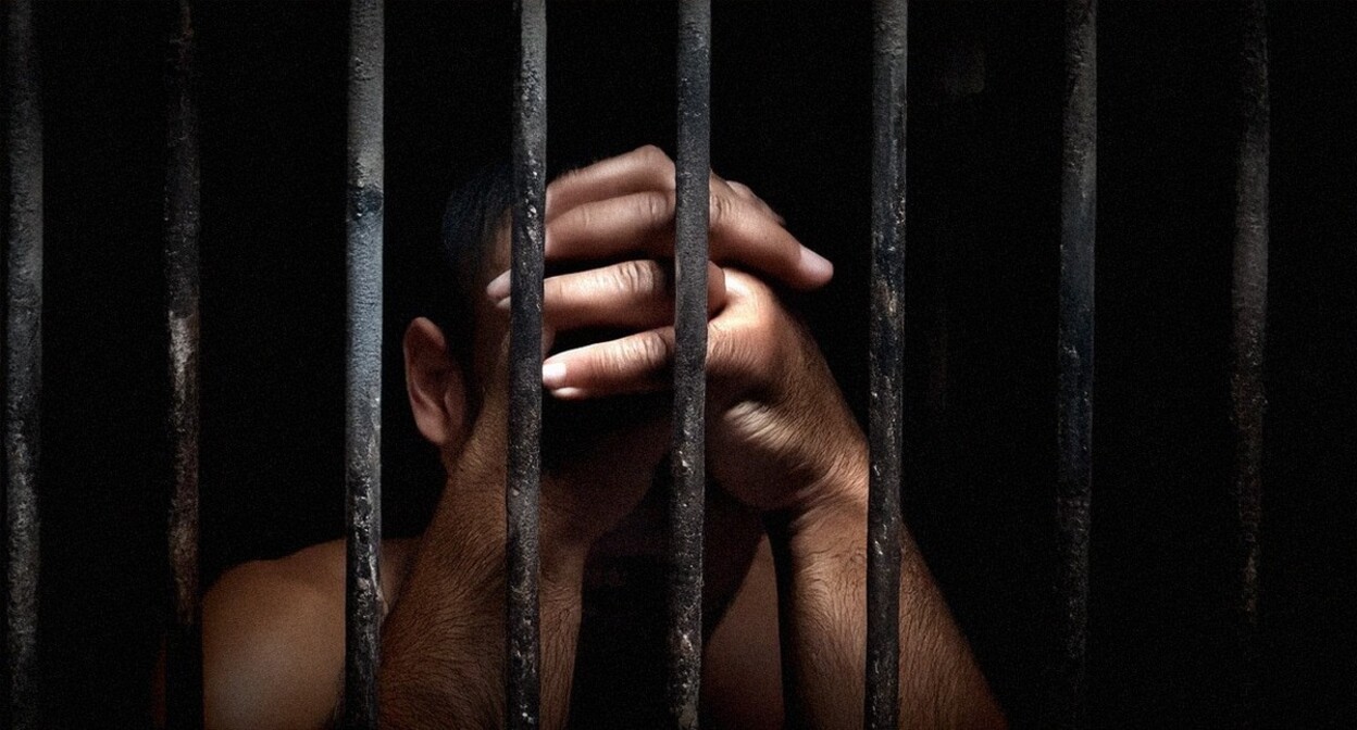 A man in a colony. Picture made in Photoshop by the "Caucasian Knot"