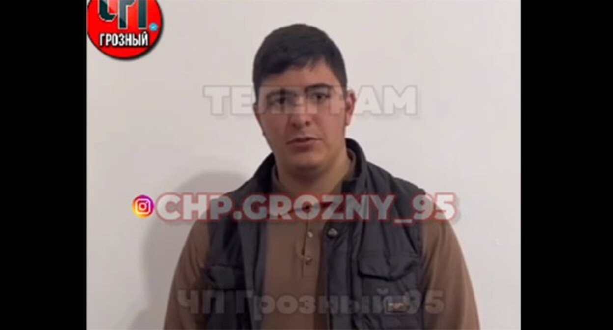 Screenshot of a video with an apology from a driver from the Gudermes District https://www.instagram.com/p/DGQeesMMRqZ/ 