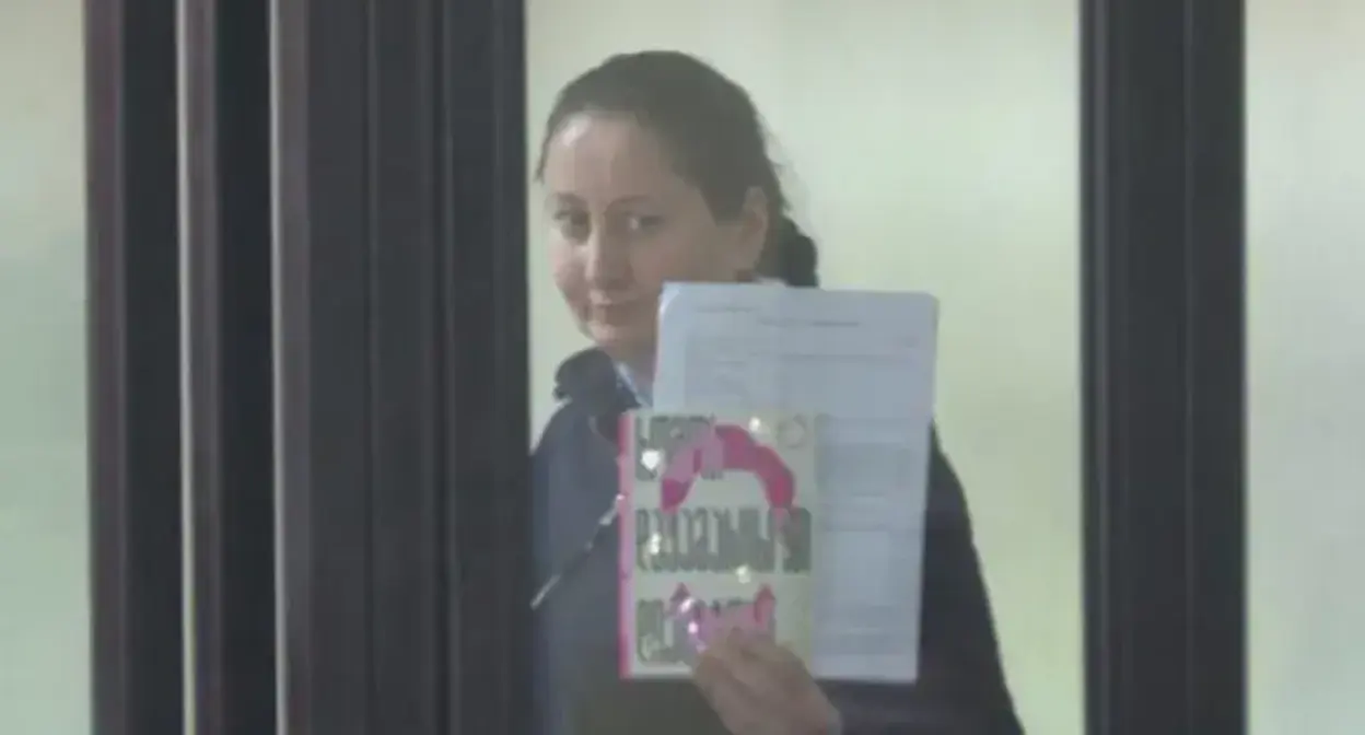 Mziya Amaglobeli at a court session, January 15, 2025. Photo by the “Pirveli” TV Company